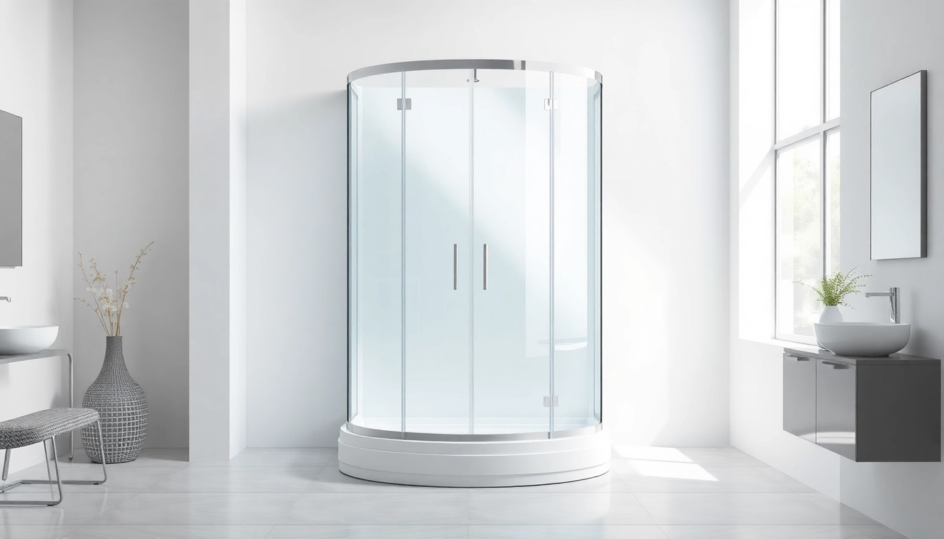 Die duschkabine 90x90 komplett mit eleganten Details in einem modernen Badezimmer präsentieren.