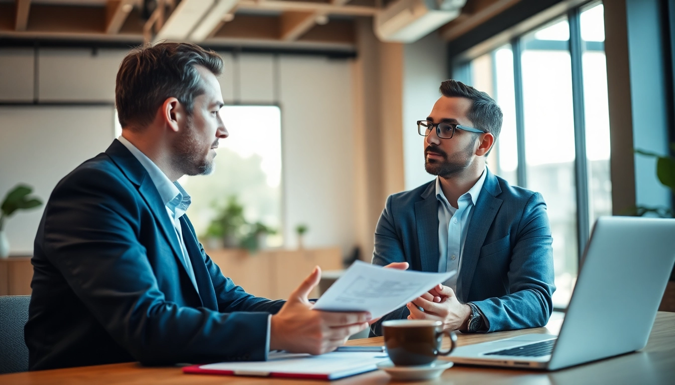 Headhunter Ingenieure personifies professional interaction between recruiter and engineer in an office.