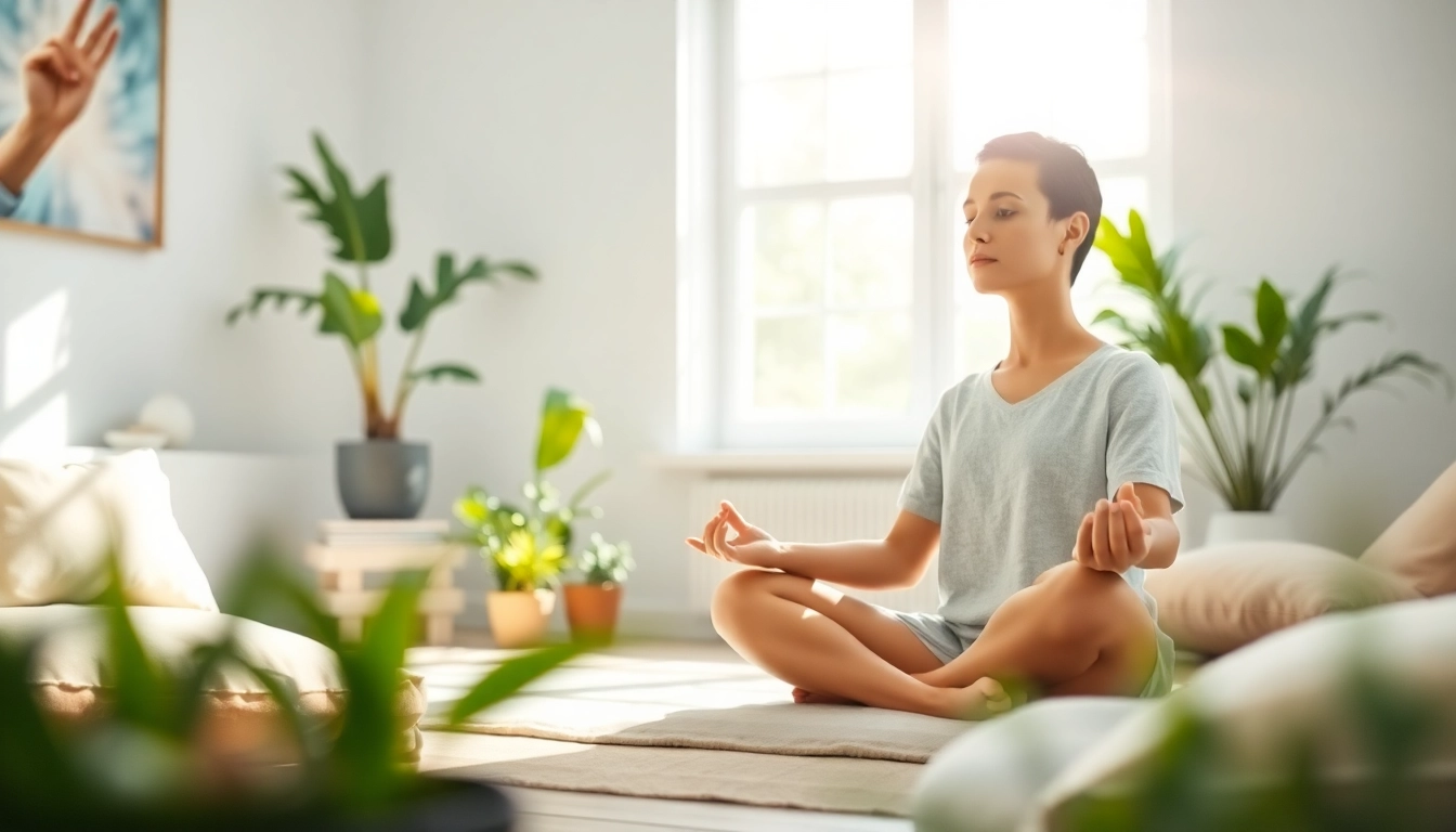 Enhance emotional wellbeing by visualizing a peaceful meditator in a natural light-filled room.
